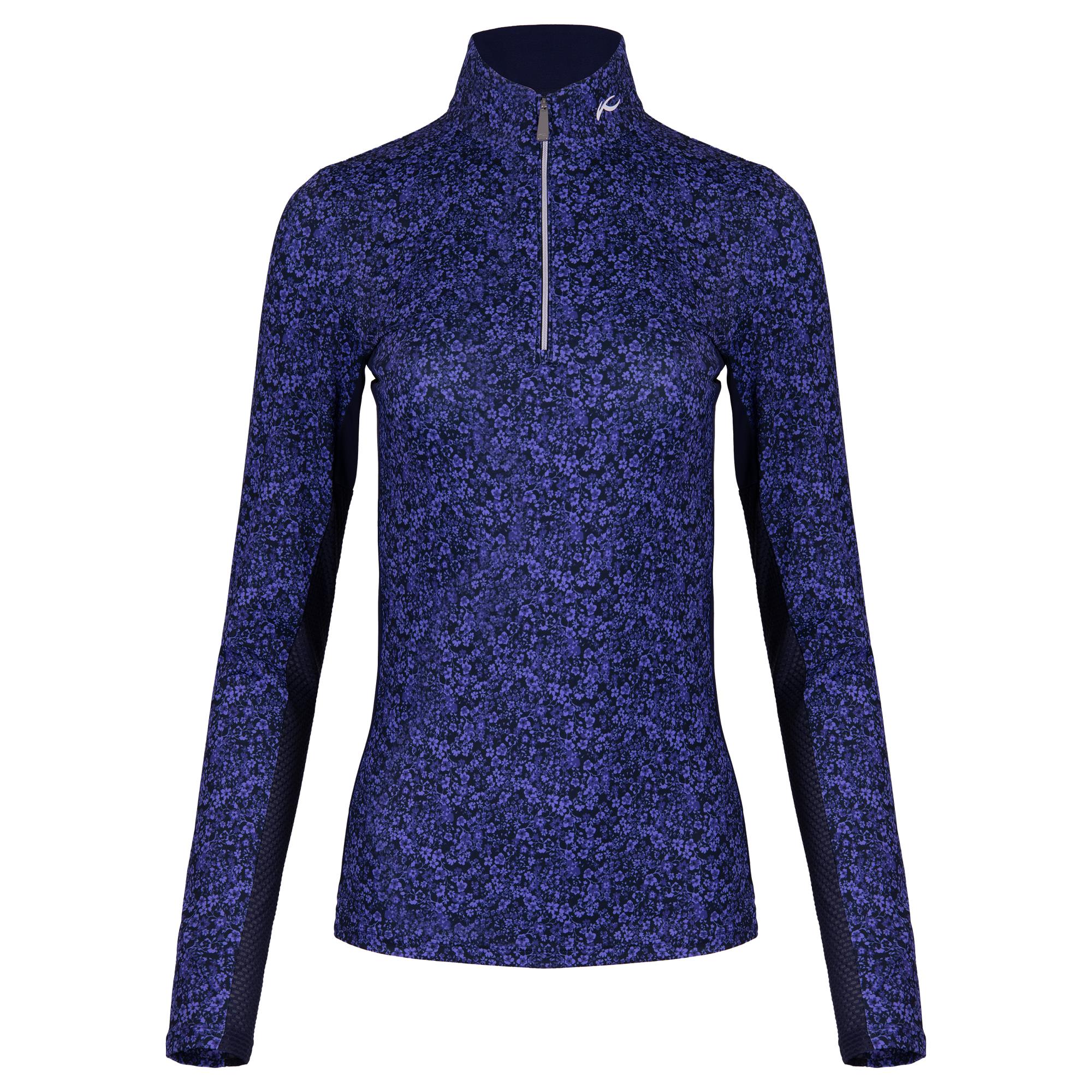 KJUS Sunshine Printed Half Zip Ladies Golf Mid Layer Atlanta Blue